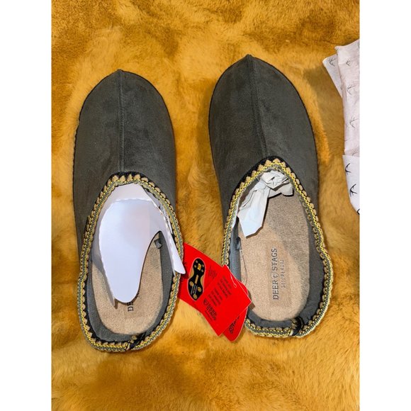 Deer Stags Men's Blair Wherever Slipper, Grey, Size 8M, NIB - Picture 3 of 4